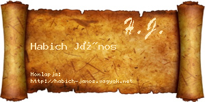 Habich János névjegykártya