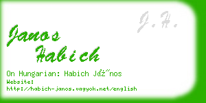 janos habich business card